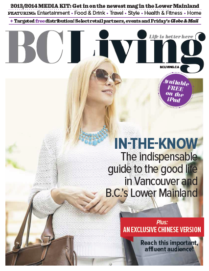 The cover of BC Living's 2013 media kit gives a taste of what the mag will look like
