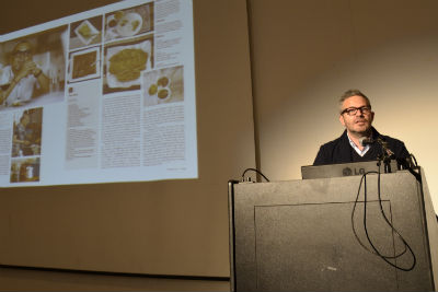 Tyler Brûlé shows off a Monocle spread at OCAD university